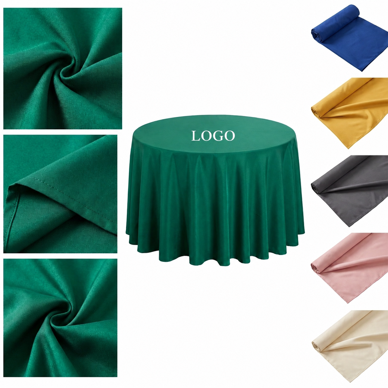 Round Stain-Resistant Protective Tablecloth for Commercial and Outdoor Events