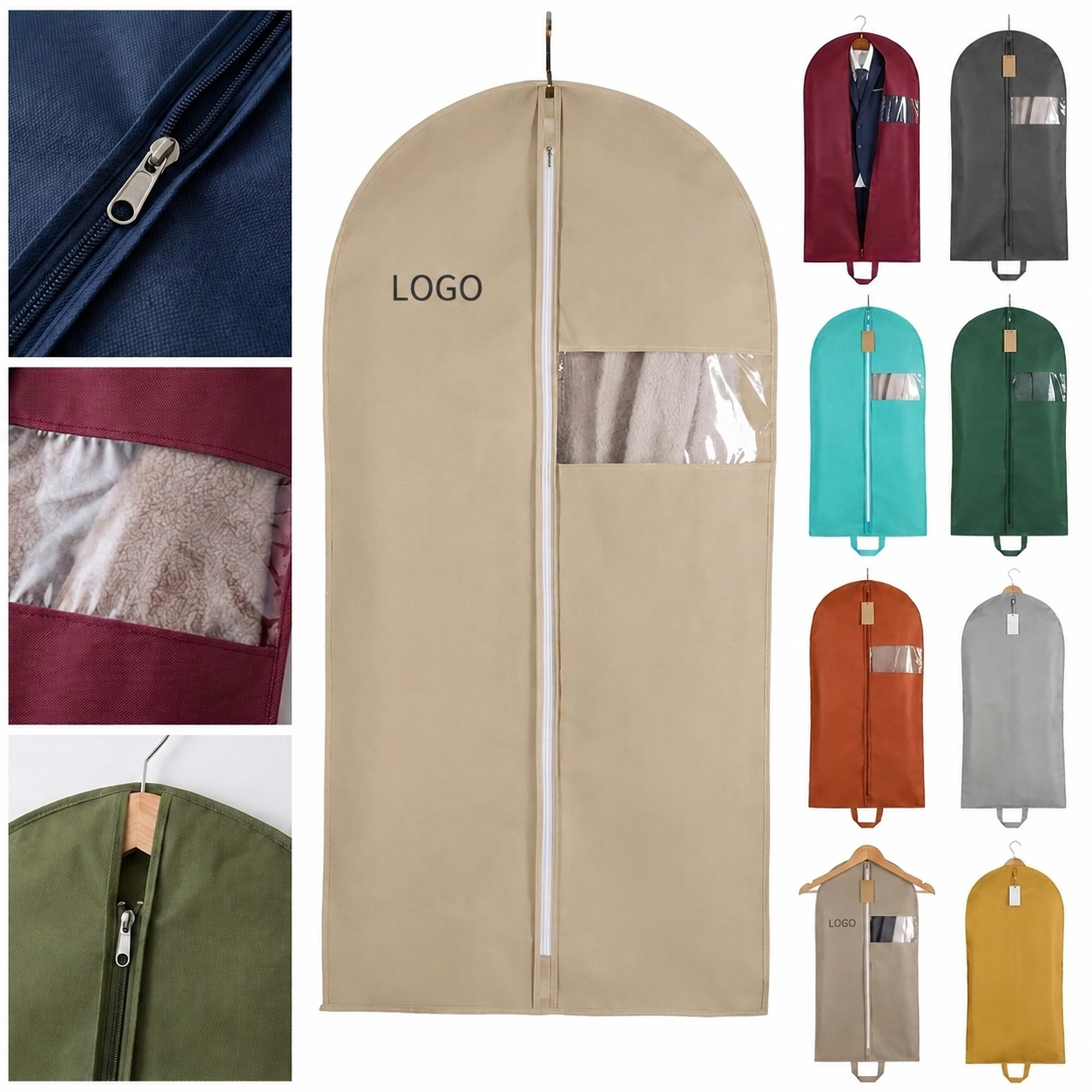 Durable Non-Woven Suiting Protector with Transparent Identification Window