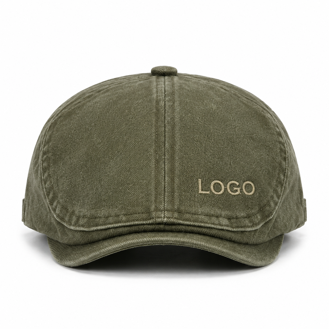 Vintage Denim Newsboy Flat Cap with Reinforced Brim