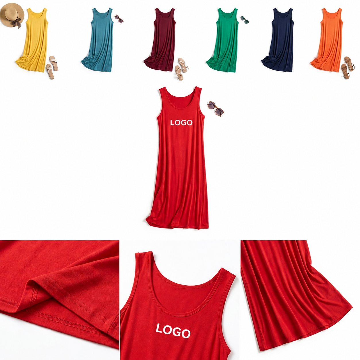 Lightweight Sleeveless Maxi Loungewear Dress