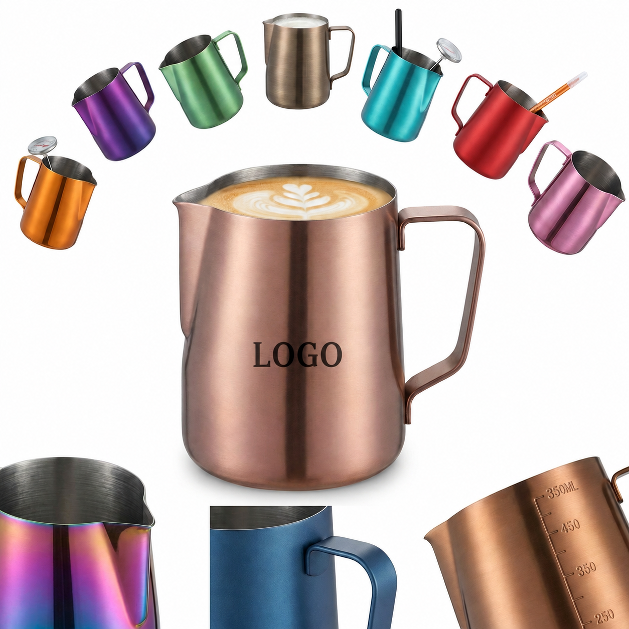 Professional 12oz Stainless Steel Milk Frothing Pitcher with Precision Spout