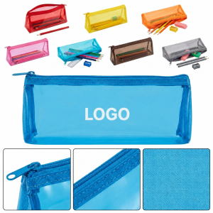 Translucent Mesh Zippered Stationery Organizer Pouch