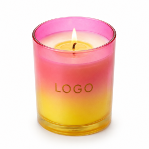 Gradient Glass Jar Scented Candle with Natural Soy Wax and Essential Oils